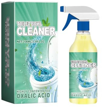 Limpiador de inodoro totalmente higiénico y fresco, limpiador de baño de ácido oxálico altamente concentrado, contra la cal y la suciedad, botella pulverizadora, eliminador de cal, 100 ml, spray