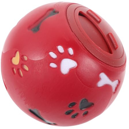 GLEAVI Pelota Dispensadora de Comida para Perros Pequeña Roja Juguete Educativo Aroma a Leche Material Seguro Tóxicos Suministros de Entrenamiento para Mascotas Estimulador de