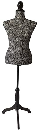 Relaxdays Manichino da sarta, Donna, Taglia 36/38, Regolabile 130–167 cm, Supporto in Legno