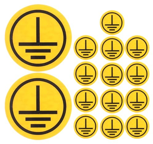 Ipetboom Lot de 15 Autocollants de Mise à la Terre Électrique en Polypropylène Étiquettes D’Avertissement Industriel Haute Visibilité pour Équipements Mécaniques Protection Électrique et