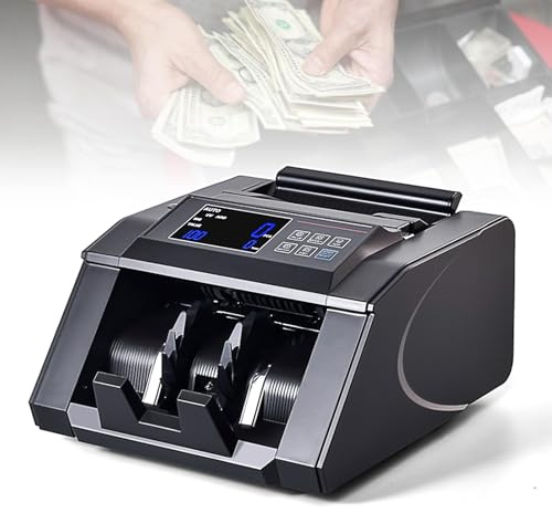 Contabanconote e Rilevatore di Banconote Contraffatte, Macchina per Il Conteggio di Valute e Contanti, Doppio Rilevamento, Contasoldi con Denominazione Mista, per Banconote