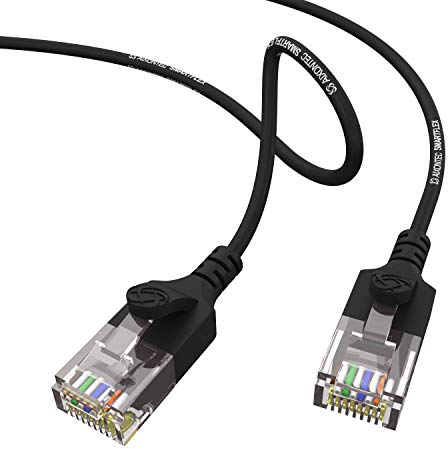 AIXONTEC 5 Stück 0,5 m Cat6 Gigabit Ethernet Netzwerkkabel Schwarz dünnes lan Kabel mit 2,8 mm Kabeldurchmesser 250 MHz für Switch Router Modem Patchpanel Access Point IP Kamera ps4 smart tv pc