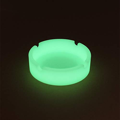 Posacenere in Silicone,Posacenere fluorescente luminoso,silicone morbido infrangibile rotondo fluo brilla al buio,Posacenere Antiaderente in Gomma ​Siliconica,Posacenere Antivento