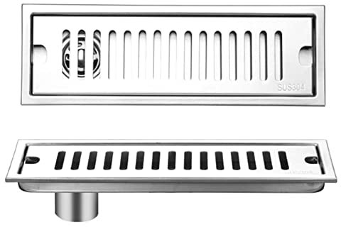 Tissting Canaletta Scarico Doccia in Acciaio Inox, Lungo 30cm con Drenaggio Rapido e Fluido, Facile da Pulire, Struttura Rimovibile per Bagno, Box Doccia, Piscina