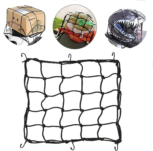 Rete bagagli per moto, rete per bicicletta, con 6 ganci, 40 x 40 cm, per bicicletta, moto, bagagli, rete per moto, rete per bicicletta, rete con 6 ganci, 40 x 40 cm, per rete da bicicletta