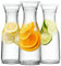 QMAAAYS 3pcs Glass Carafe Pitchers, 1L/34oz Capacity, Transparent, Modern, Unique Design, Tight-Fitting Lids, Perfect for Wine, Juice, Coffee, Milk, Dishwasher Safe