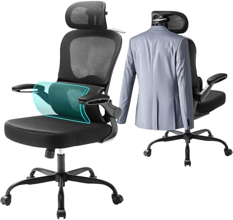 Aevoriax N56 Ergonomischer Bürostuhl, Dynamische Lendenstütze, Dickes, Weiches Sitzkissen, Geeignet für das Homeoffice, Mehrfach Verstellbare Kopfstütze für Schreibtischstuhl