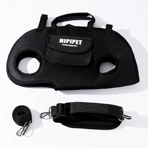 HIPIPET Sac à dos de transport pour chien - Sac à bandoulière portable avec laisse - Pour petits chiens de 1,8 à 8,2 kg - Beige (noir, L)