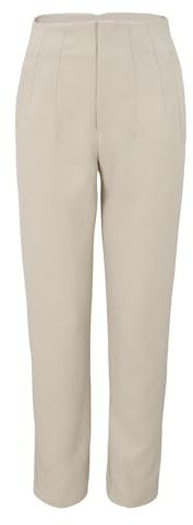 Pantalon Fluide Femme Taille Elastique 7/8 - Pantalons Stretch Tailleur | Costume Confortable Avec Poches Jambe Largeur Travail Bureau Coupe Décontracté Coton Et Lin Basique Affaires Slacks