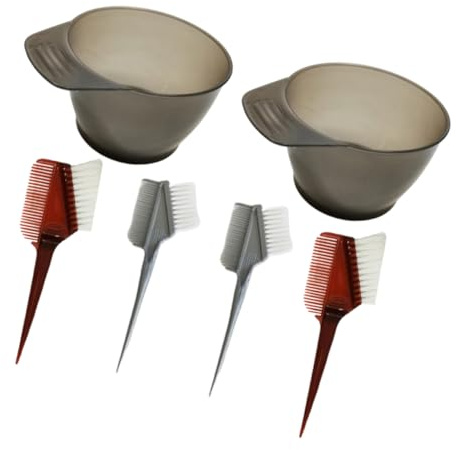 PACKOVE 6 Pezzi Strumenti per Colorazione Ciotole per Mischiare e Pettini per Pratici Contenitori per Parrucchieri con Design Scivolo Casual Colore Casuale