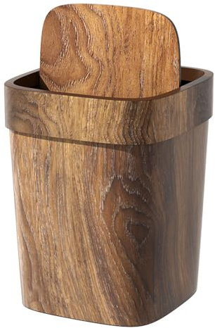 Cubo de basura rectangular para cuarto de baño, con tapa oscilante de 12 litros, con control de olores, contenedor de basura compacto para esquinas estrechas, contenedor de basura delgado para
