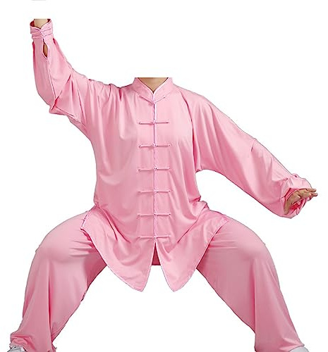 Martial Arts Clothing Chinese Traditional Uniforms for Tai Chi Unisex Costume Lightweight Suits (Color : Pink, Size : Small)