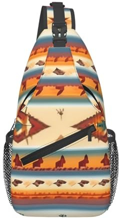 OAZCVBNN indiantryck kors bröstväska diagonalt slunga gymresor weekendresor crossbody ryggsäck