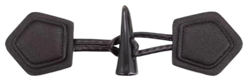 botones de palanca, 3 pares de botones resina cuerno buey con hebilla cuero, color negro y marrón, for abrigo cortavientos, accesorios ropa(Dark Brown)