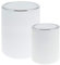 bremermann - Gavello - Lot de 2 poubelles de salle de bain - 1,5 l et 5,5 l - Avec couvercle pivotant - Avec design rainuré - En plastique (Blanc)