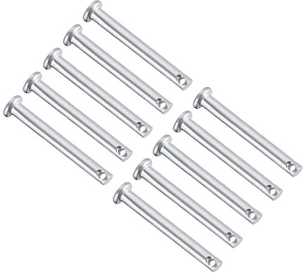 PATIKIL 5x40mm Singolo Foro Clip Perni, 10pz Piatto Testa Zincatura Acciaio