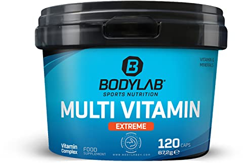 Bodylab24 Multi-Vitamin Extreme 120 Tabletten, mit 13 essentiellen Vitaminen (Vitamin A, B1, B2, B3, B5, B6, B12, C, D, E & K1), ideal in intensiven Trainingsphasen & bei hoher körperlicher Belastung