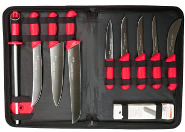 Starrett Professional 11-Piece Stainless Steel Knife Sets, Red, 45 cm