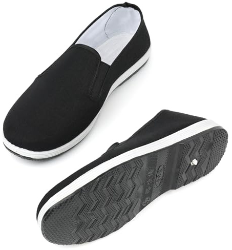 Chinese Tai Chi,Old Beijing Kung Fu Shoes,Traditional Canvas Martial Arts Shoes Size 42 Black
