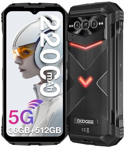 DOOGEE VMAX Plus 5G Telephone Portable Incassable 36GB+512GB Smartphone Incassable Caméra 200MP+32MP, 22000mAh Octa Core Android 14, 6.58” FHD+ 120Hz IPS Écran, NFC/OTG/WiFi 6