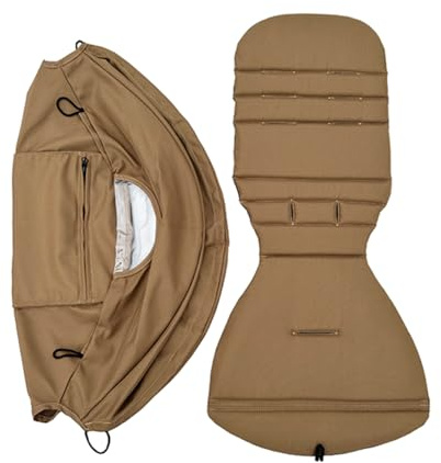 Colu Kid - Toldo y cojín de asiento para cochecito compatible con Babyzen YOYO 2 y YOYO+, kit de reemplazo de accesorios para cochecito, tela impermeable de doble capa (Toffee)