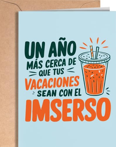 Tarjeta Felicitación de Cumpleaños para familiar o amigo - Tarjeta Feliz Cumple Original - Tarjeta Regalo para madre, padre, hijo, hija, amiga, amigo... - Imserso Greeting Card - EU 15
