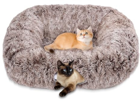 Vuxava Cama Cueva XXL para Gatos con Túnel, 100x82 cm, Área de Descanso con Túnel de 180 cm, Lavable, Gris