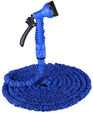 Hose Expandable Garden Hose - 50FT Heavy Duty Water Hose, Retractable Hoses - Expandable Hose Design, Anti-Leakage - Flexible Expanding Hoses with 7 Function Spray Nozzle (Blue 15 Metres) (50FT)