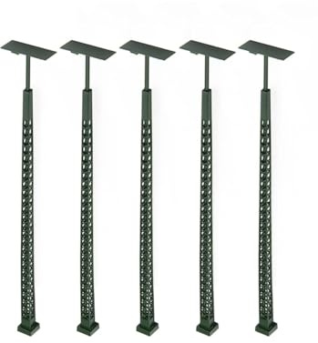 StarRing Modèle de lampadaire de chemin de fer, 5 pièces HO Scale LED Yard Light Street Model pour petit paysage Lampes de jardin Modèle d'éclairage Trains Accessoires