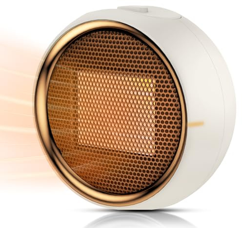 ASNUG Space Heater, Portable Electric PTC Ceramic Heaters for Indoor Use, 2S Efficient Heating, Tip-Over & Overheat Protection, Quiet Small Mini Desk Heater for Bathroom Home Office Bedroom