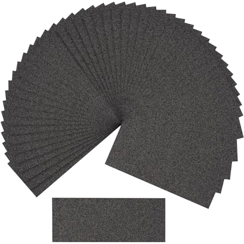Koprek 50 Pcs Sandpaper 80 120 180 240 320 Grit Sand Paper Abrasive Wet and Dry Sandpaper for Wood Finishing, Glass, Wall, Car and Stone Polishing, Sanding Sheets (9 x 3.6 Inch)