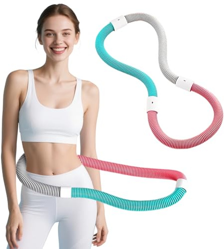 Sports Hula Hoop para adultos, plegable, con peso para bajar de peso y efecto de masaje, aro de fitness suave y silencioso, compás de cintura para gimnasio, hogar (1 kg)