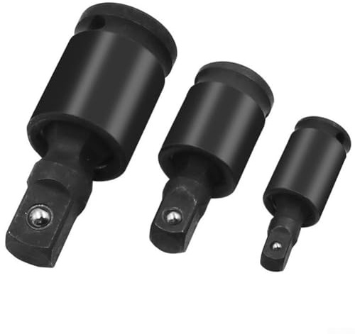 Gdfnmogo Lot de 3 douilles à cardan robustes avec joint pivotant à 360 degrés pour outils d'entraînement 1/2, 3/8 et 1/4 - Adaptateur d'outils à main automobile