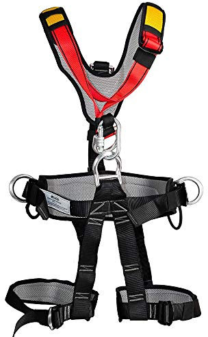 NewDoar Verdickter Klettergurt, Sicherheitsgurt zum Schutz der Taille, breiterer Ganzkörpergurt für Bergsteigen, Feuerrettung, Klettern, Abseilen, Baumklettern (Upgrade des Ganzkörpers)