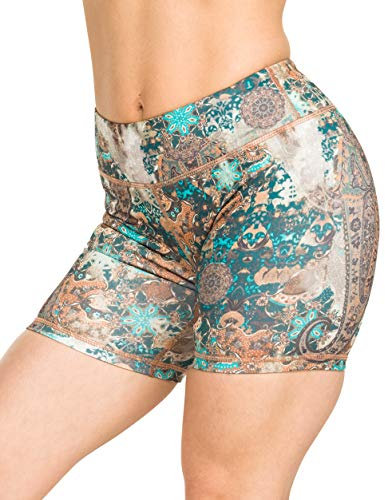 Epic MMA Gear Damen Yoga-Shorts, 12,7 cm, Stretch, Fitness, WOD, Yoga, Laufen - Grün - Mittel
