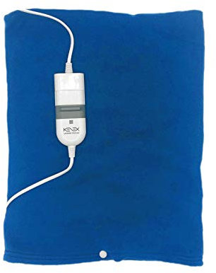 Kenex | Almohadilla Eléctrica Lumbar | KNM|173 | Alivia el Dolor de la Zona Lumbar | 3 Niveles de Calor | Triple Protección contra el Sobrecalentamiento | Almohadilla Térmica | Color Blanco y Azul