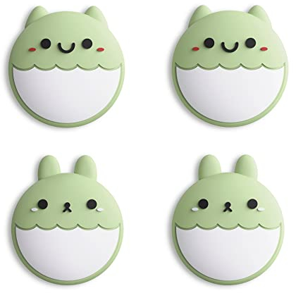 eXtremeRate PlayVital Cute Thumb Grip Caps for Nintendo Switch, Joystick Caps for Nintendo Switch Lite, Silicone Analog Cover Thumbstick Grips for Switch OLED Joycon - Rabbit & Squirrel Matcha Green