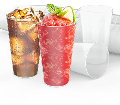 AOLUXLM 50 Vasos Plásticos Reutilizables para Fiestas, 480ml/16oz Party Cups para Todo Tipo de Bebidas