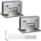 Glastür Scharnier für Dusche 2 Stück Glastürscharnier 90 Grad Duschtür Scharnier Pivot für 8-12MM Glastür Scharnier Edelstahl 304 Silber Wand zu Glas Scharnier mit Schrauben, Gebürstetes