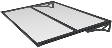 SCHARTEC Aluminium-Vordach W1200/W1400 als Haustürvordach 120 oder 140 cm | schützt auch bei extremen Wetterlagen Vordach für Haustür Überdachung | Aluminium Polycarbonat | Größe wählen (900 mm, 1400)