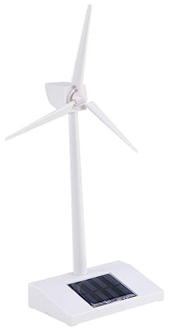 ibasenice Éolienne De Bureau Solaire Modèle Abs Blanc pour Éducation Et Décoration Modèle Éolienne à Assemblage Facile Ni Pile