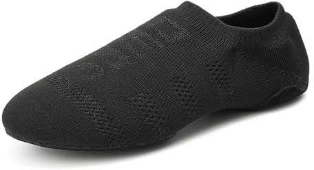 Uonpie Scarpe da Ballo da Sala Latino Salsa Standard Bambina e Donna Piatto Scarpe Ballo Punta Chiusa,Scamosciato,Nero,34EU
