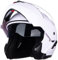 Helm für Motorräder Full-Face Motorcycle Helmet Tragbarer Integralhelme Flip-up Motorradhelm Zertifizierung von ECE (Helles Weiß, L)
