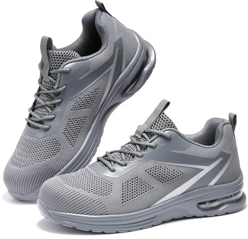 Furuian Zapatos de punta compuesta para hombre, zapatos de trabajo compuestos ligeros, zapatos de seguridad, no con puntera de acero, tenis transpirables de punta compuesta para hombre, zapatos de