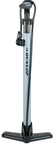 Dunlop Bomba Bicicleta - Inflador Ruedas Coche y Bicileta - Hinchador Bicicleta para válvulas Dunlop, Schrader y Francesas - Bomba de Aire con Adaptadores Juguetes Acuáticos y Balones