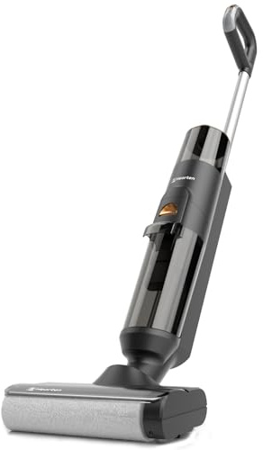 Hearten Nass Trockensauger Akku,Saugwischer Kabellos,Selbstreinigung/Leichtes Kabelloses/Anti-Verwicklungs LED-Display,Wet Dry Vacuum für Hartböden sowie Haushalte mit Haustieren und Kindern