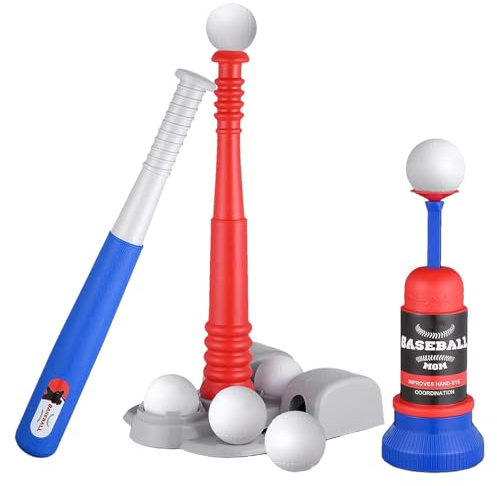 T-Bälle Set - Baseball Kinder Spielzeug | Verstellbarer Schläger, weiche Bälle, Kinder 3 bis 5 Jahre, pädagogischer Sport, Hand-Auge-Koordination, Outdoor-Spiele, Diver Lernen