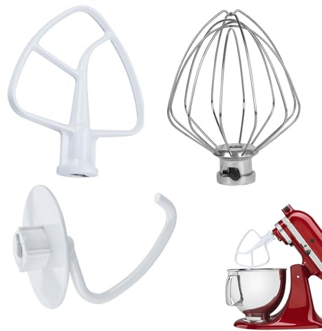 agitatore Frusta e frusta piatta e gancio impastatore professionale per Artisan e Classic serie 4,5-5 Quart (Lega di alluminio)