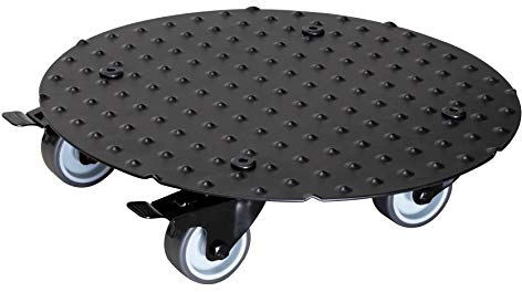 Wagner Pflanzenroller Alaska Black Ø 30 x 7,5 cm I Blumenroller für Außenbereich + Innenbereich I Kübelroller Aluminium, schwarz I 2 Total-Feststeller I Tragkraft 150 kg I Made in DE - 20700701