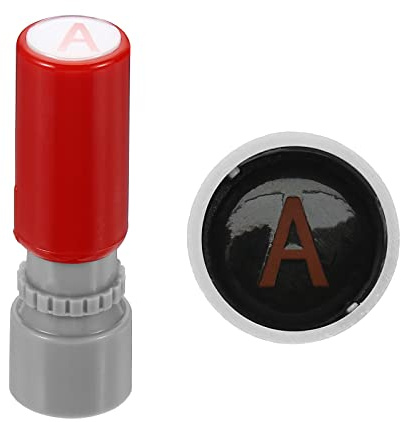 PATIKIL 7mm Letter Stamps, Character Alphabet a Plastic Ink Stamp Self Inking for Classroom Scrapbooking, Red